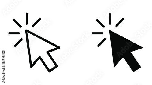 Clicking cursor icons in white background