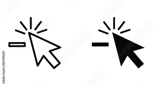 Computer mouse cursor icons in different styles