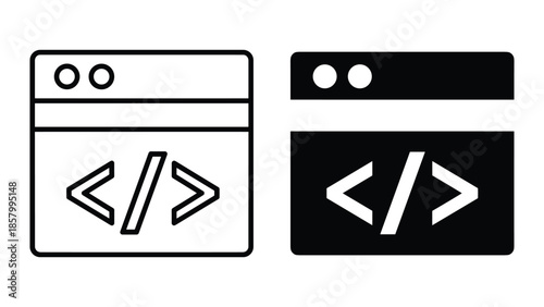 Coding and development icon set for web and mobile applications