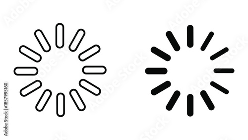 Simple black loading icon on white background