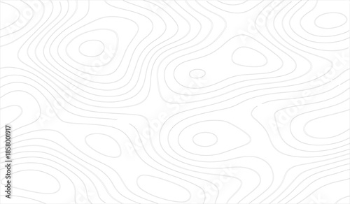 Black and White Topographic Map with Elevation Contour Lines. High-Detail Vector Illustration for Cartography and Design Use.