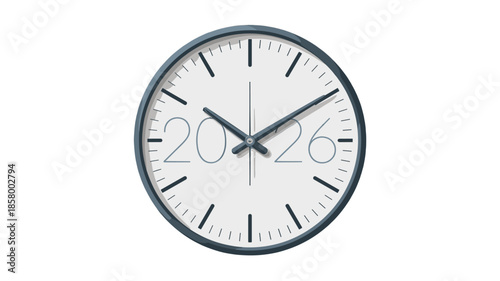 Modern clock with a minimalist design, displaying the time.