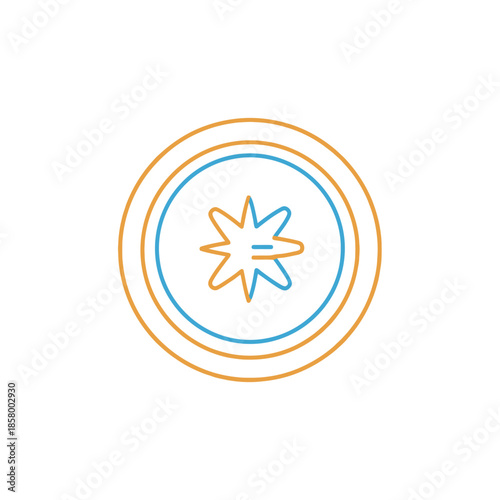 Abstract Geometric Design Featuring Concentric Circles and Plays of Colors for Digital Art