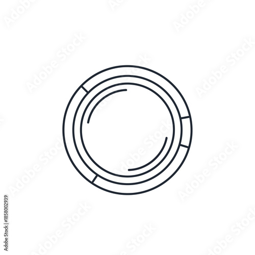 Abstract Minimalist Black and White Circular Design for Modern Art and Graphics