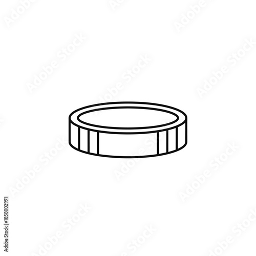 Close-up of a single coin placed on a plain white surface for financial concepts