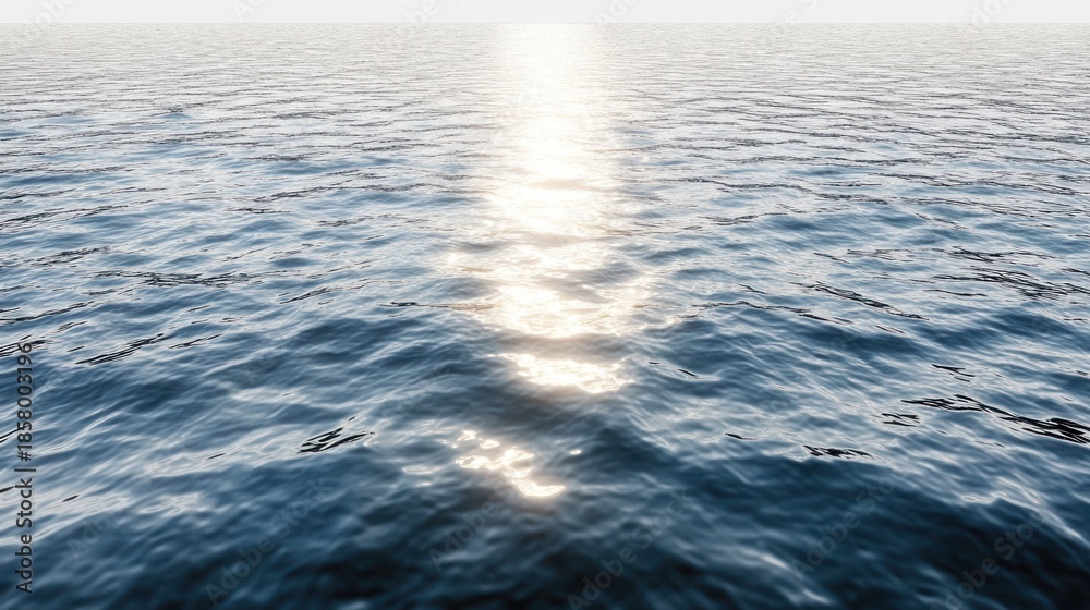 Fototapeta premium Sunlit ocean water, calm waves, background sky, nautical background, website use