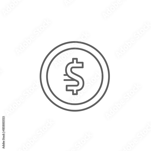 Close-up of Digital Dollar Sign on Financial Technology Icon for Investment and Currency Themes
