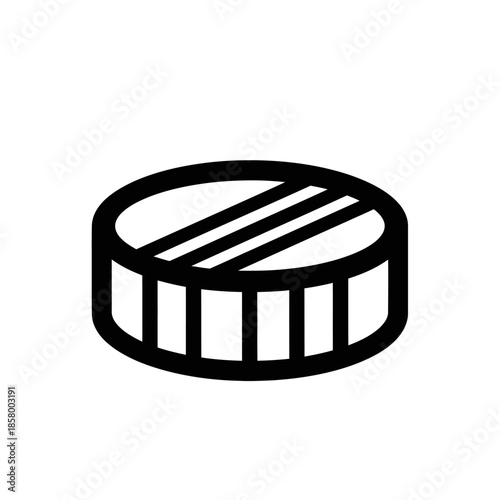 Close-up of a Modern Pill-shaped Coin Illustration for Financial and Banking Concepts