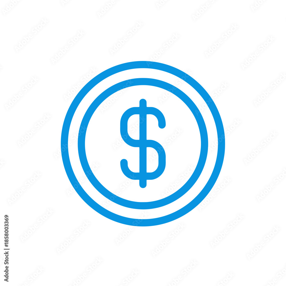 Obraz premium Financial Icon of a Dollar Sign Coin Illustration for Money and Banking Concepts