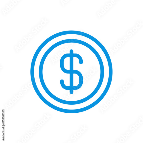 Financial Icon of a Dollar Sign Coin Illustration for Money and Banking Concepts