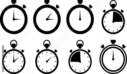 Collection of stopwatch timers in various time settings