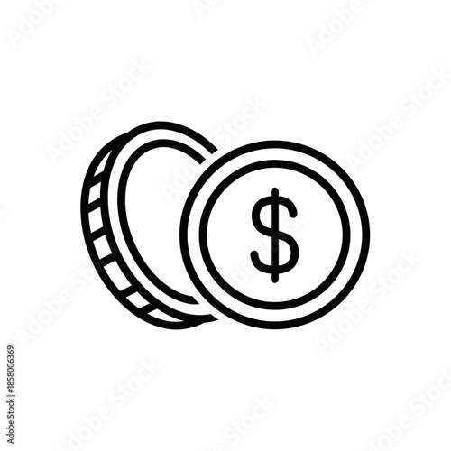 Close-up of Coins with Dollar Sign for Financial and Investment Concepts