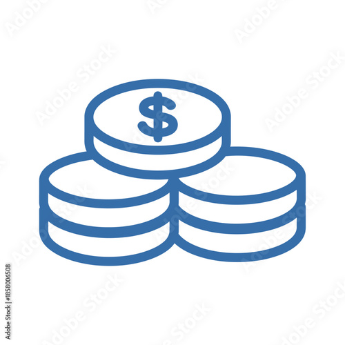 Financial Growth and Investment Concept with Stack of Coins and Dollar Sign Icon
