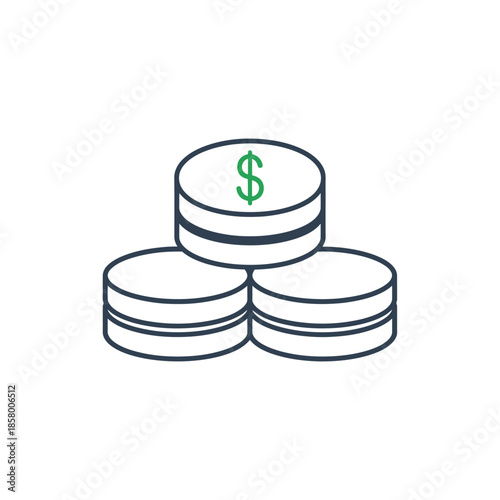 Financial Growth and Investment Concept with Coins and Dollar Sign