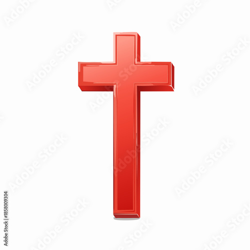 Red Christian cross symbol on a white background.