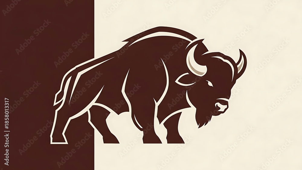 Obraz premium Bison Silhouette Graphic Design Element.