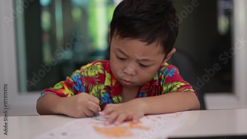 young man working at home