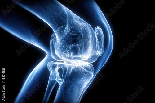 3D anatomical knee, translucent