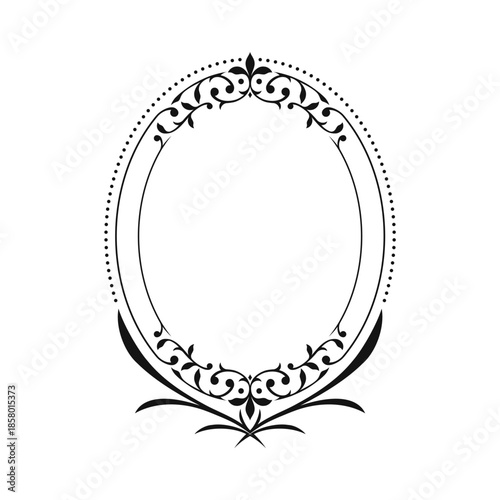 Antique oval frames in decorative Victorian style