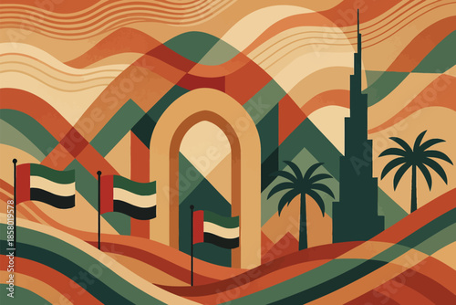 , national holiday uae, uae flag, emirates flag, uae landmarks, dubai skyline, abu dhabi skyline,