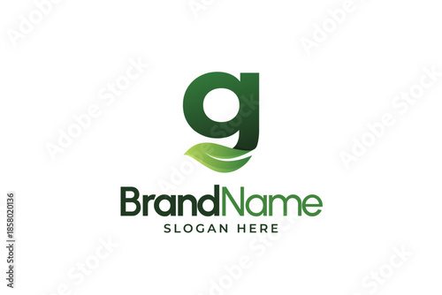 Modern Letter G leaf logo. Alphabetic leaves logo template. Organic shape logo for herbal company. Initial G leaf symbols. Eco company icon template. Green Nature logo. Initial sign for clinic company