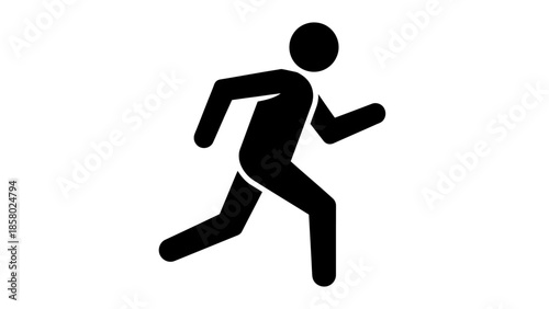 Running Person Silhouette Active Fitness Motion.