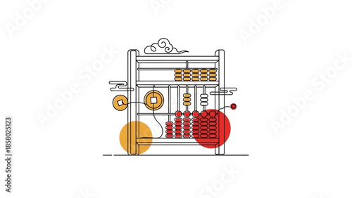 Abacus with colorful beads, symbolizing finance and education