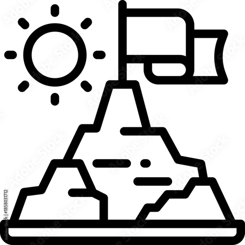 goal line icon. Clean and minimalist vector icon for websites, mobile apps, presentations, and logos. Fully scalable and customizable for any project.