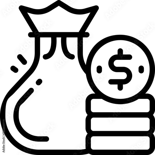 budget line icon. Clean and minimalist vector icon for websites, mobile apps, presentations, and logos. Fully scalable and customizable for any project.