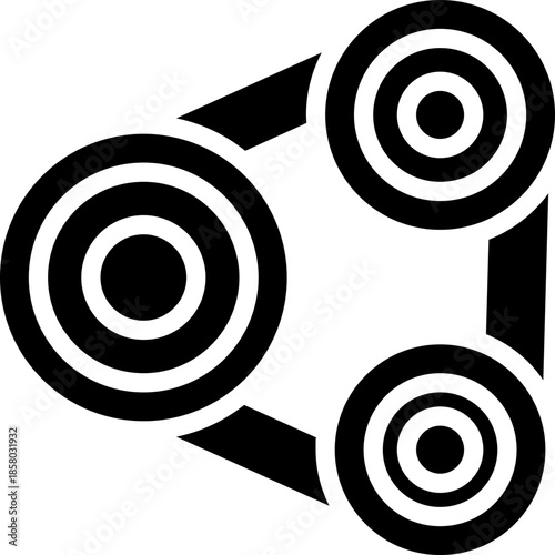 timing belt glyph icon. Strong and solid vector icon for websites, mobile interfaces, presentations, and visual branding. High quality and easy to edit.