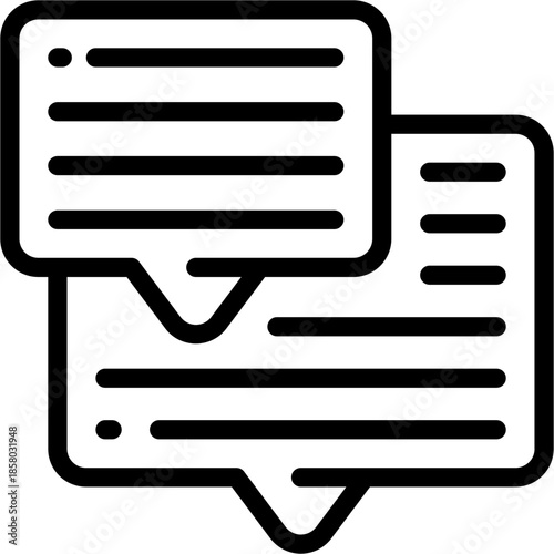 chat line icon. Clean and minimalist vector icon for websites, mobile apps, presentations, and logos. Fully scalable and customizable for any project.