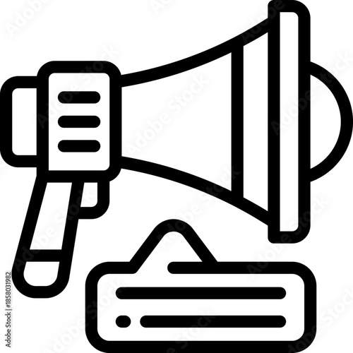 megaphone line icon. Clean and minimalist vector icon for websites, mobile apps, presentations, and logos. Fully scalable and customizable for any project.