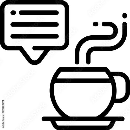 coffee break line icon. Clean and minimalist vector icon for websites, mobile apps, presentations, and logos. Fully scalable and customizable for any project.