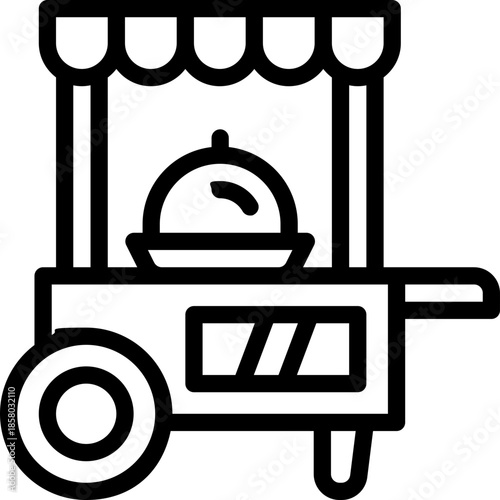 food stand line icon. Clean and minimalist vector icon for websites, mobile apps, presentations, and logos. Fully scalable and customizable for any project.