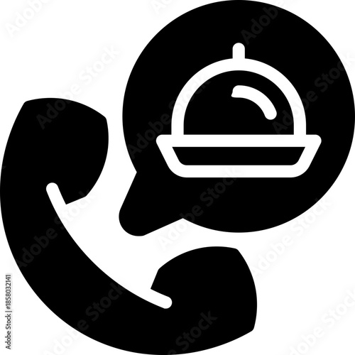 order call glyph icon. Strong and solid vector icon for websites, mobile interfaces, presentations, and visual branding. High quality and easy to edit.