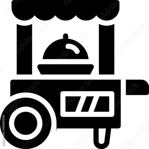 food stand glyph icon. Strong and solid vector icon for websites, mobile interfaces, presentations, and visual branding. High quality and easy to edit.
