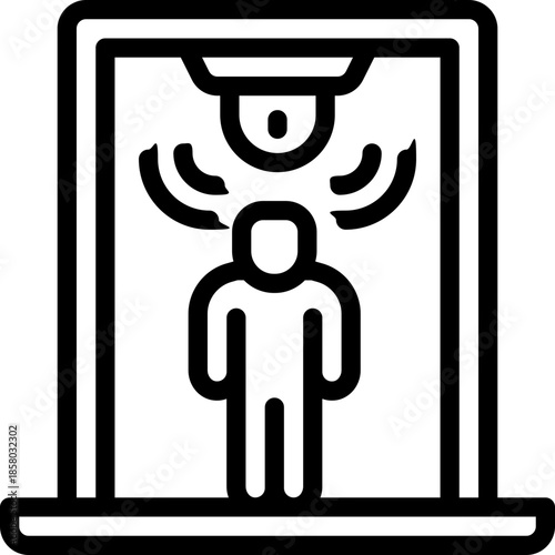 security gate line icon. Clean and minimalist vector icon for websites, mobile apps, presentations, and logos. Fully scalable and customizable for any project.