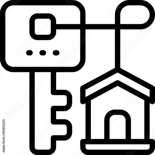 home key line icon. Clean and minimalist vector icon for websites, mobile apps, presentations, and logos. Fully scalable and customizable for any project.