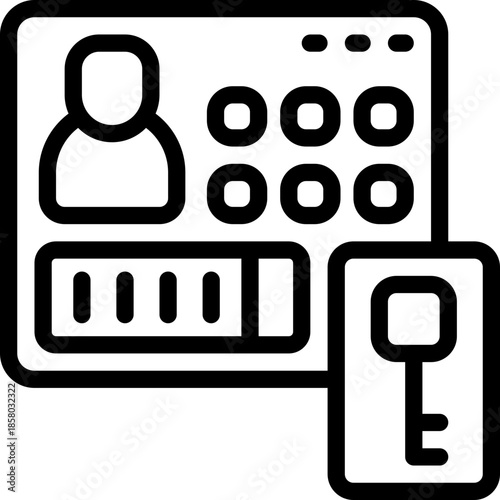 intercom line icon. Clean and minimalist vector icon for websites, mobile apps, presentations, and logos. Fully scalable and customizable for any project.