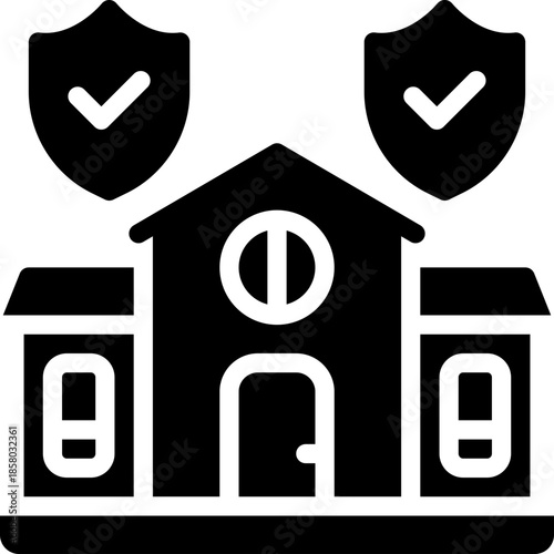 home insurance glyph icon. Strong and solid vector icon for websites, mobile interfaces, presentations, and visual branding. High quality and easy to edit.