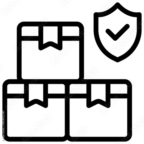 logistic insurance line icon. Clean and minimalist vector icon for websites, mobile apps, presentations, and logos. Fully scalable and customizable for any project.