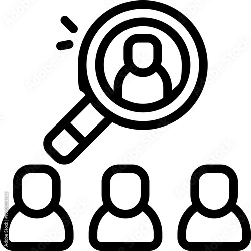 recruitment line icon. Clean and minimalist vector icon for websites, mobile apps, presentations, and logos. Fully scalable and customizable for any project.