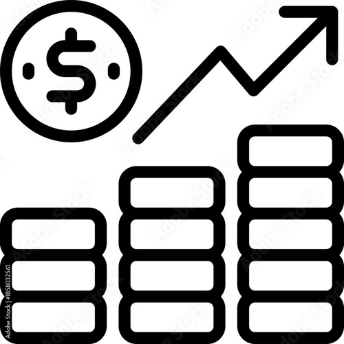 salary line icon. Clean and minimalist vector icon for websites, mobile apps, presentations, and logos. Fully scalable and customizable for any project.