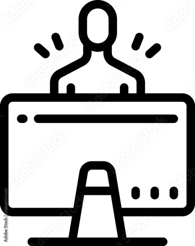 recruitment line icon. Clean and minimalist vector icon for websites, mobile apps, presentations, and logos. Fully scalable and customizable for any project.