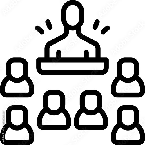 meeting line icon. Clean and minimalist vector icon for websites, mobile apps, presentations, and logos. Fully scalable and customizable for any project.