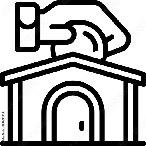 buy house line icon. Clean and minimalist vector icon for websites, mobile apps, presentations, and logos. Fully scalable and customizable for any project.