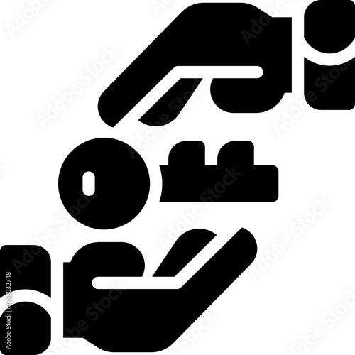 deal glyph icon. Strong and solid vector icon for websites, mobile interfaces, presentations, and visual branding. High quality and easy to edit.