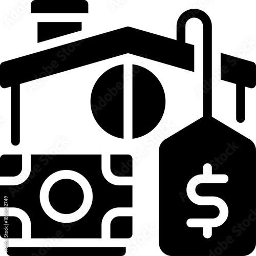 real estate glyph icon. Strong and solid vector icon for websites, mobile interfaces, presentations, and visual branding. High quality and easy to edit.