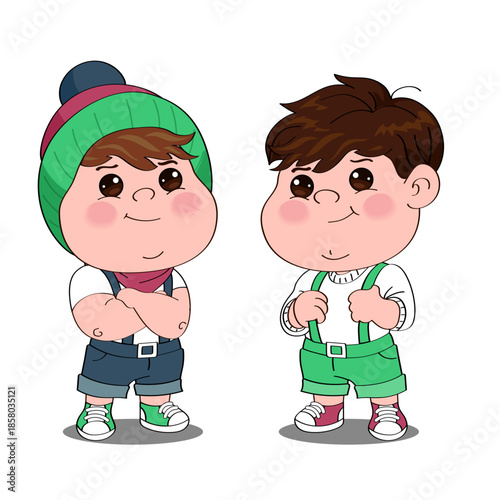 Two Fat Cheeks Bros characters vector