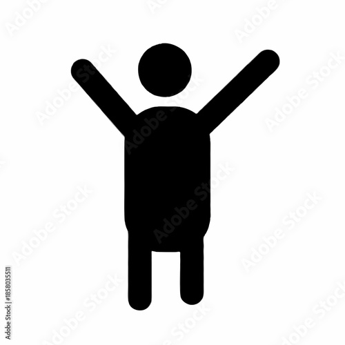 Joyful person celebrating with arms raised in triumph